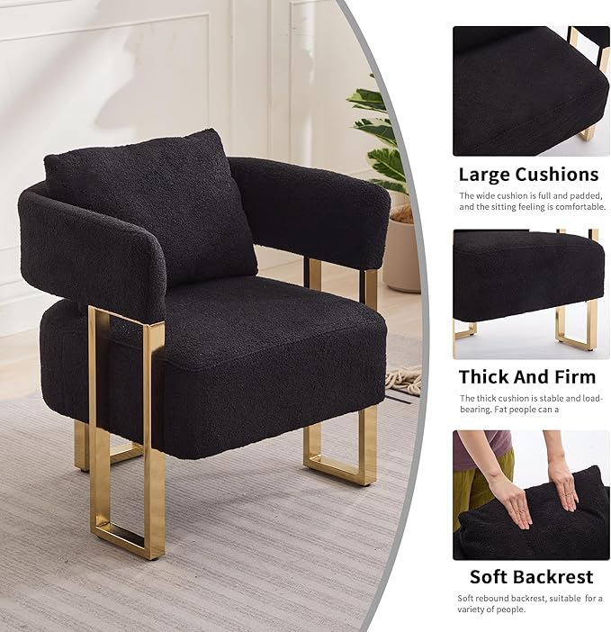 Juego de 2 Sillones Acogedores Modernos - Negro miniatura 4