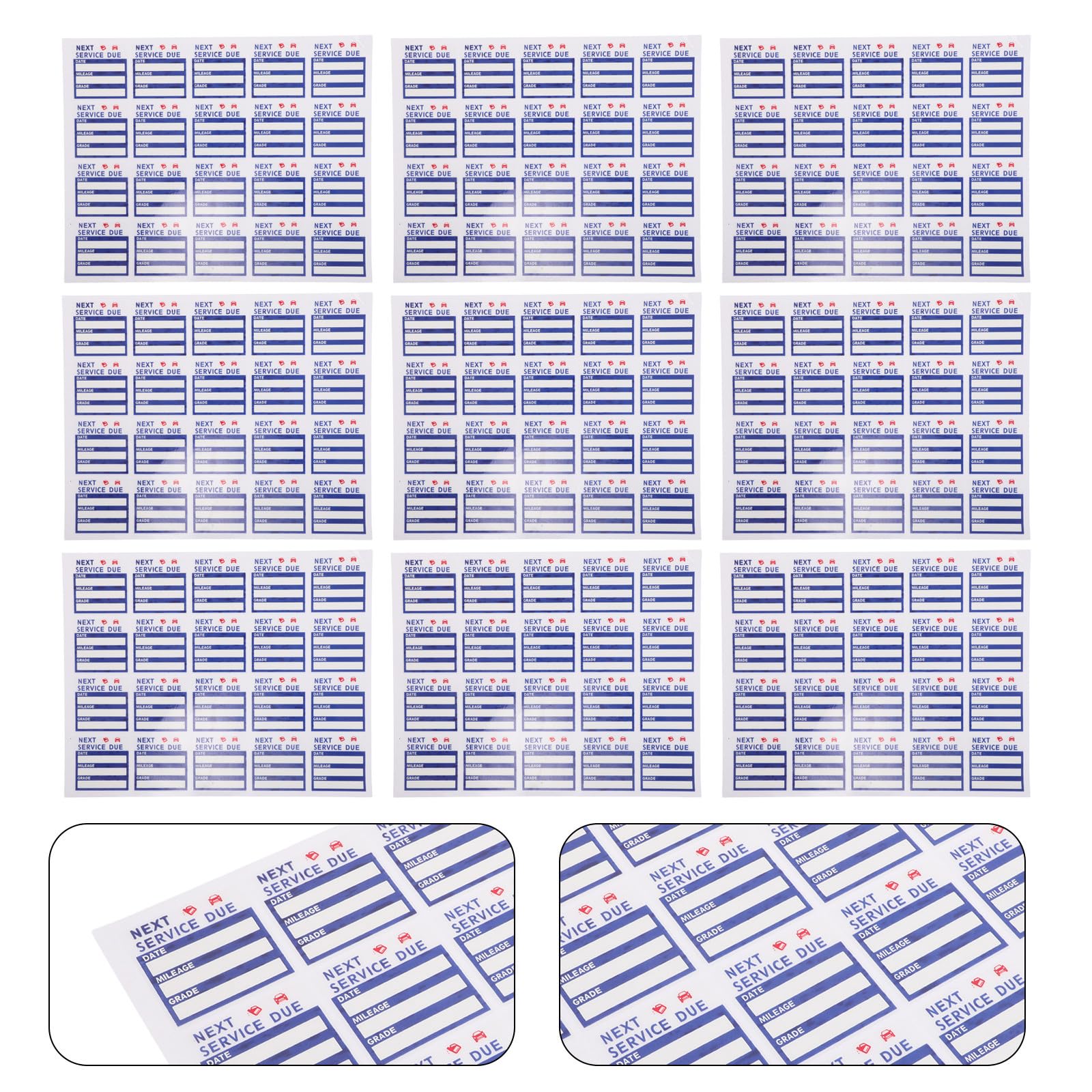 BESPORTBLE Adesivi Promemoria Cambio Olio Auto 400 Pezzi in Pet Resistenti alle Intemperie Layout Chiaro per Parabrezza e Accessori per Manutenzione Veicoli