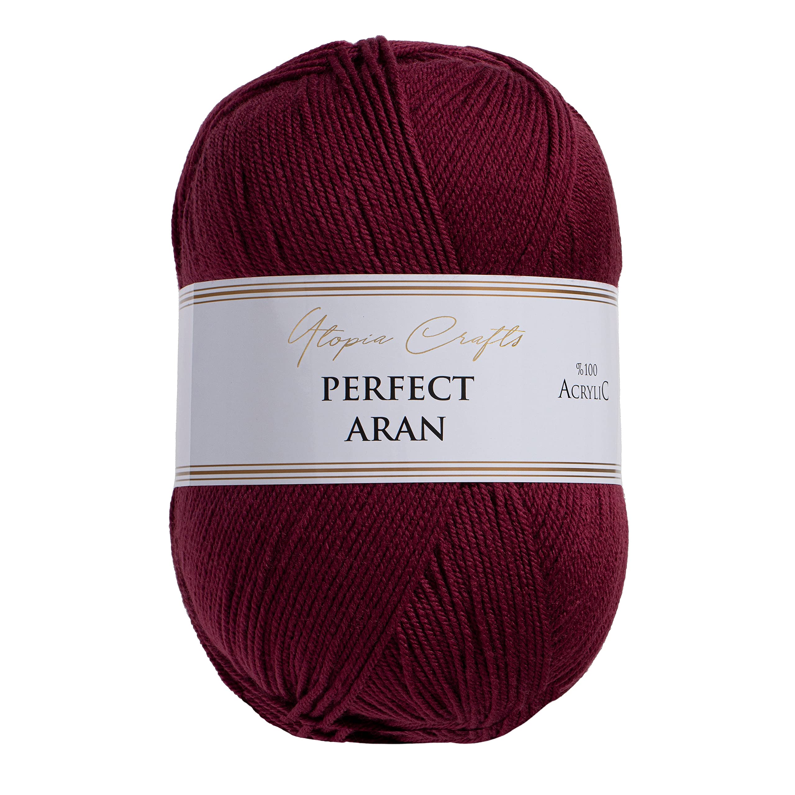 Utopia CraftsAran Knitting and Crochet Yarn, 400g (Scarlet)