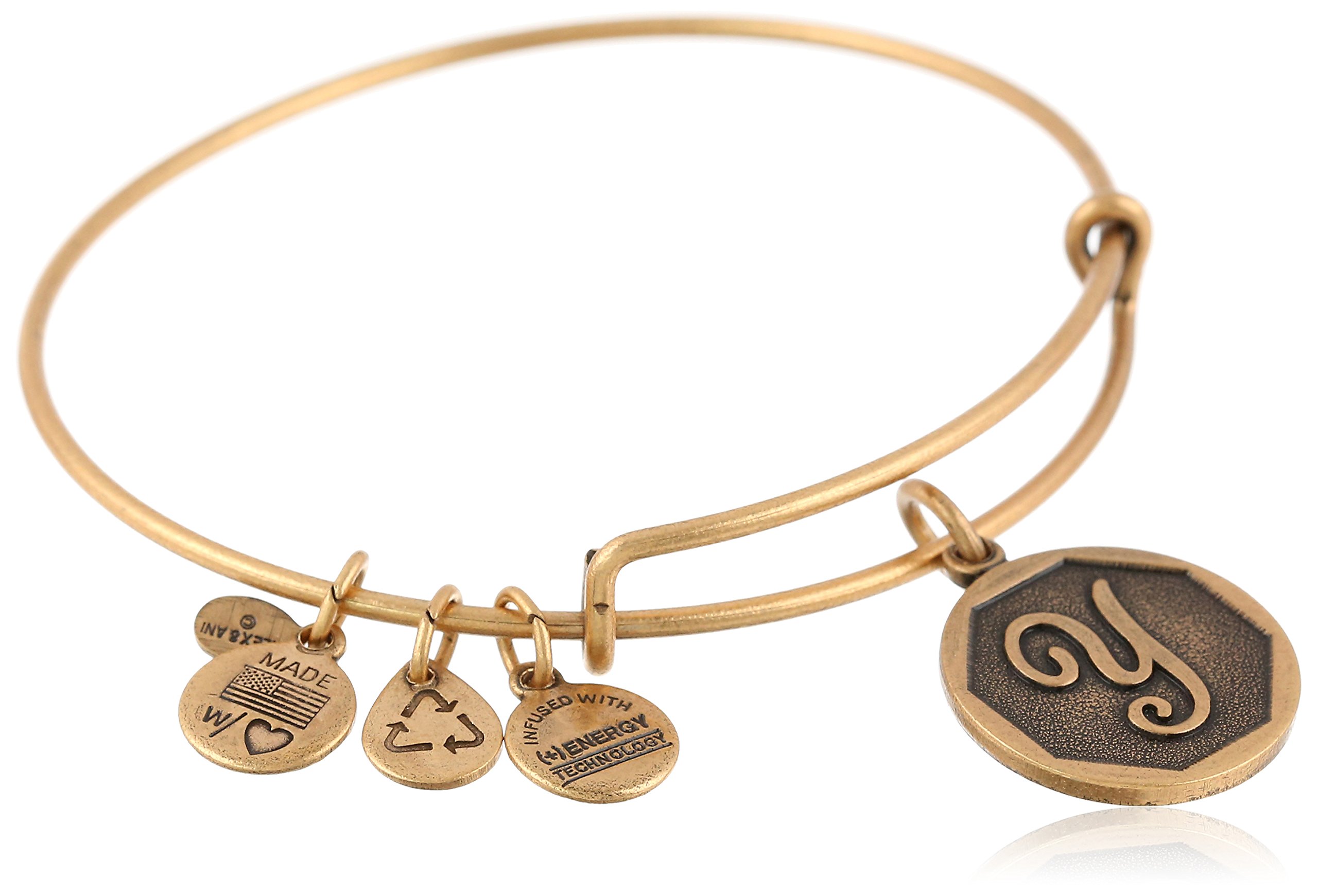 Alex and Ani Initial Expandable Wire Bangle Bracelet,