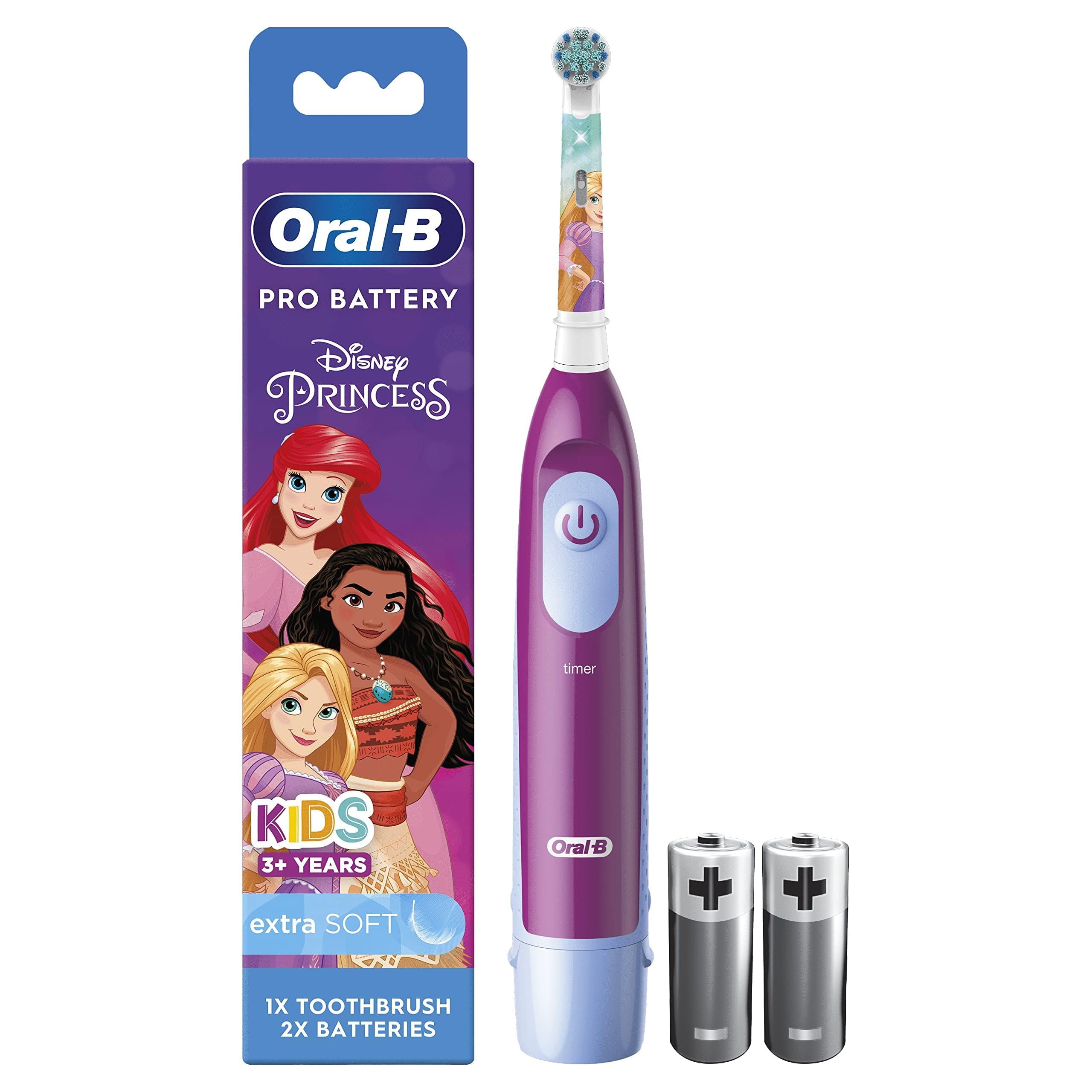 Oral-B Pro Battery Powered Kids Electric Toothbrush, Kids Gifts, 1 Toothbrush head, Featuring Cars Or Princesses Characters for Kids (Disney Characters May Vary)