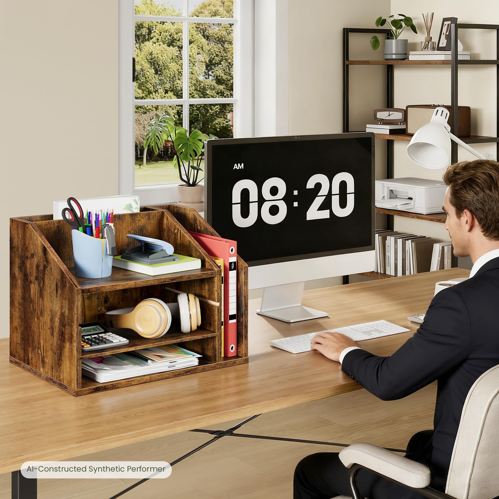 CHOEZON Organisateur de Bureau en Bois DMWJ04FG
