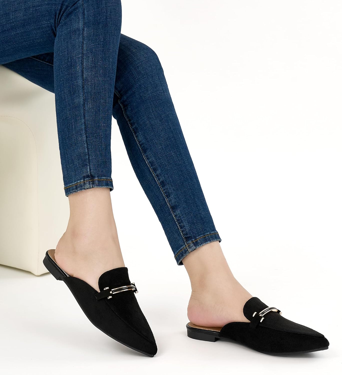 Alicegana Mules for Women Dressy Flats: Comfortable Pointed Toe Slingback Flats Business Casual Slip On Shoes Backless Loafers - Image 6