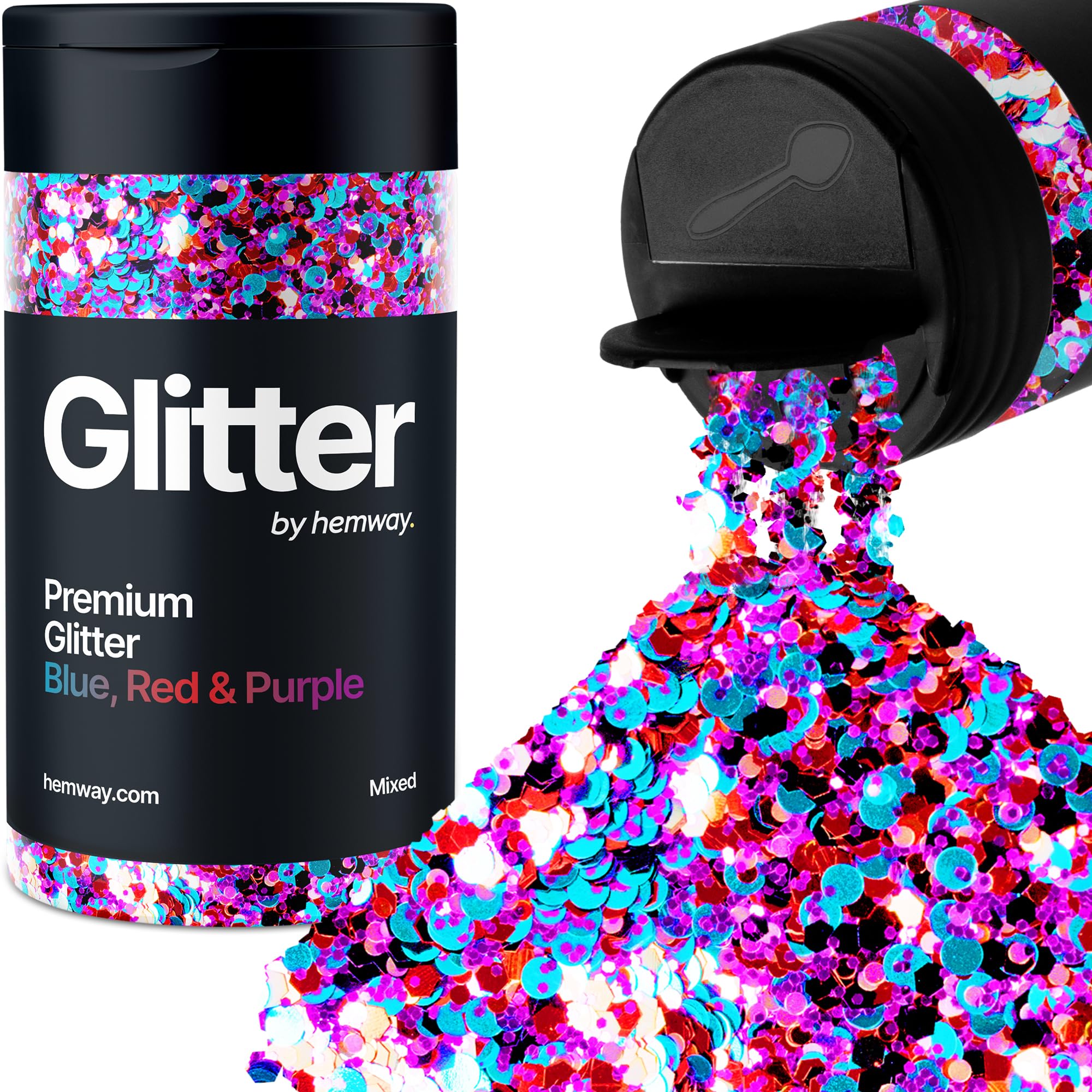 Hemway Glitter Olografico Argento – 105g Di Paillettes Metalliche Per Resina, Nail Art, Corpo, Festa E Craft