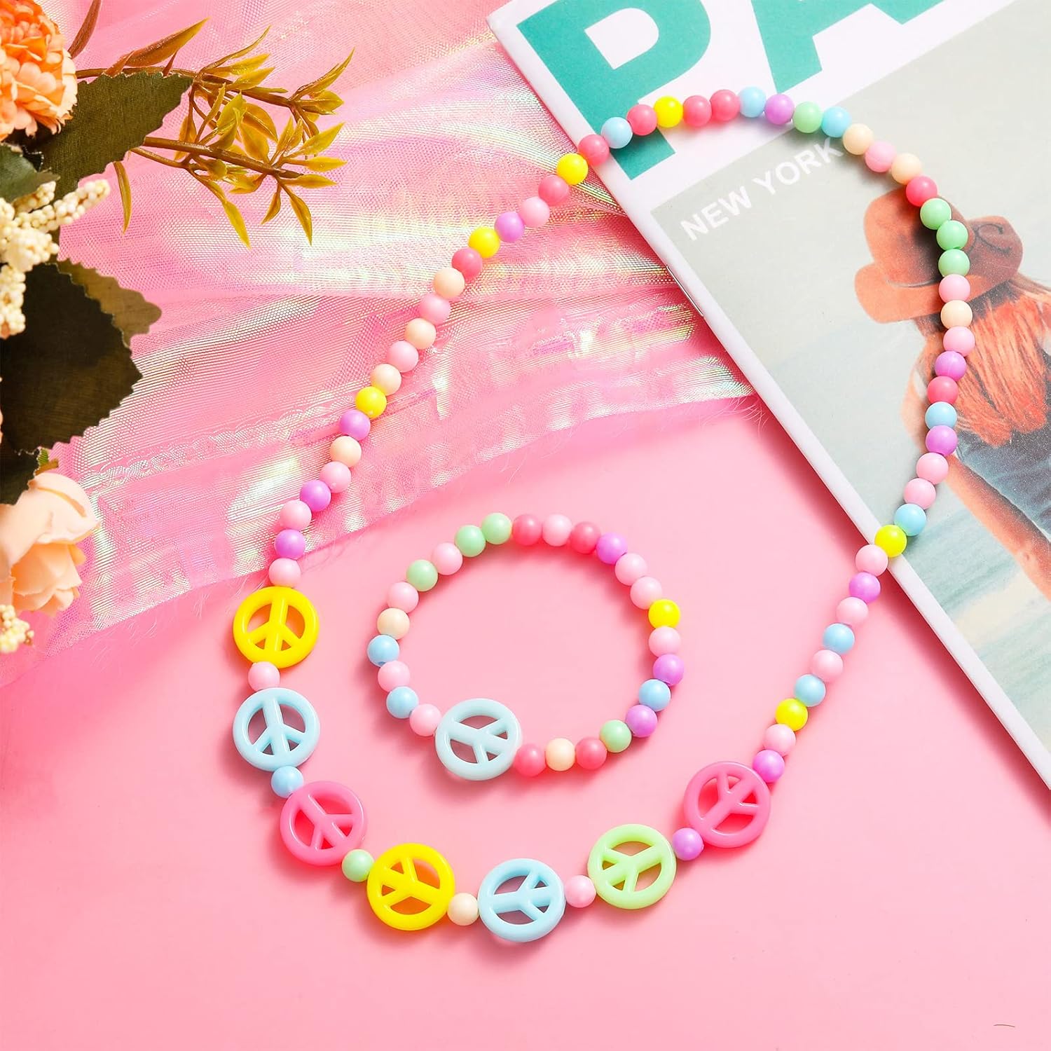 MTLEE 24 Pcs Play Jewelry for Girls Little Girls Princess Necklace Bracelet Kid Candy Beaded Necklace Colorful Beads Jewelry Bracelet for Dress Up Toddler Kid Gift Princess Costume Accessories : Toys & Games