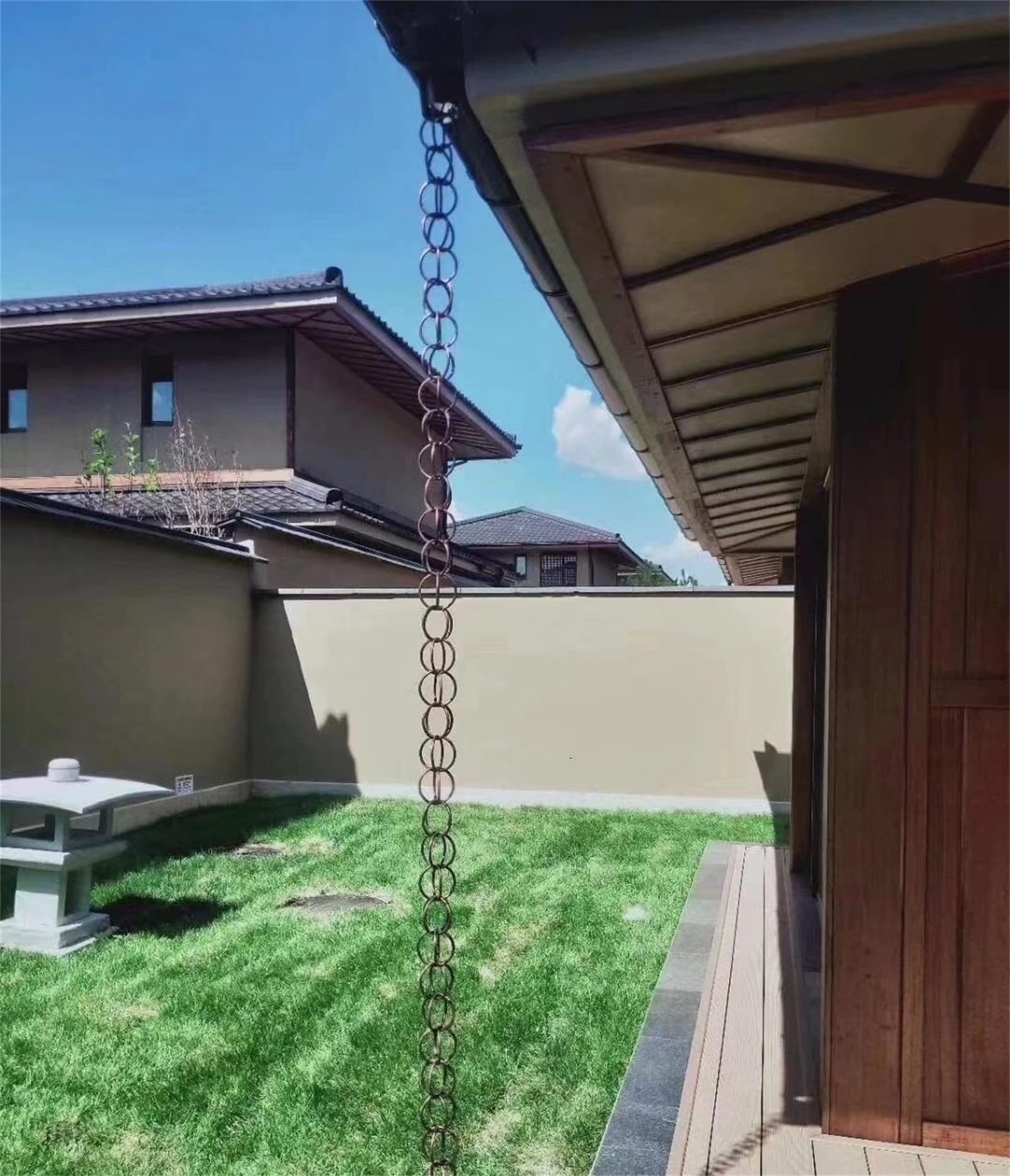 Gutter Rian Chain Copper Rain Chain Rain Chains, Roof Gutter Downspout/Spout Channel ...