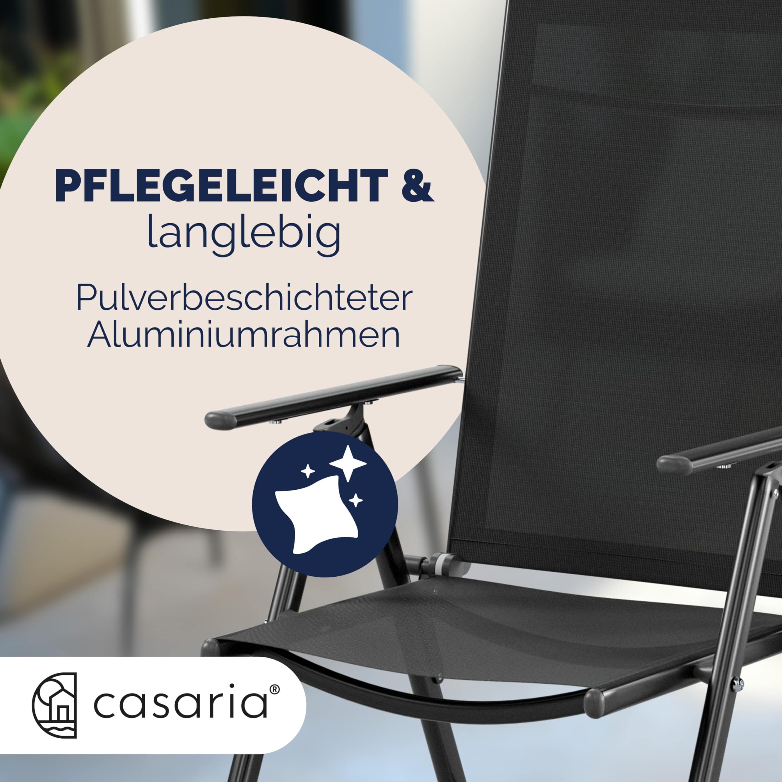 Casaria® Gartenstühle 2er Set Hochlehner Klappbar 8-Fach Verstellbar Camping Stuhl Aluminium Wetterfest Klappstuhl 120kg Belastbarkeit Garten Balkon