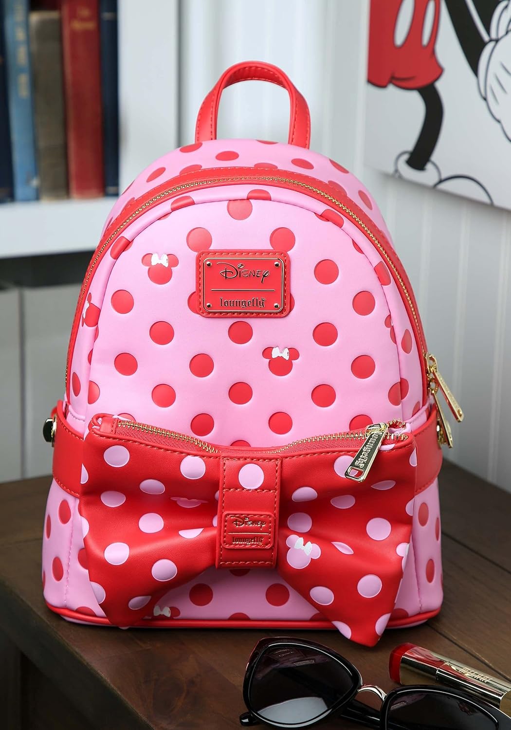 Loungefly Minnie Bow 2in1 Fanny Mini Backpack PinkRed