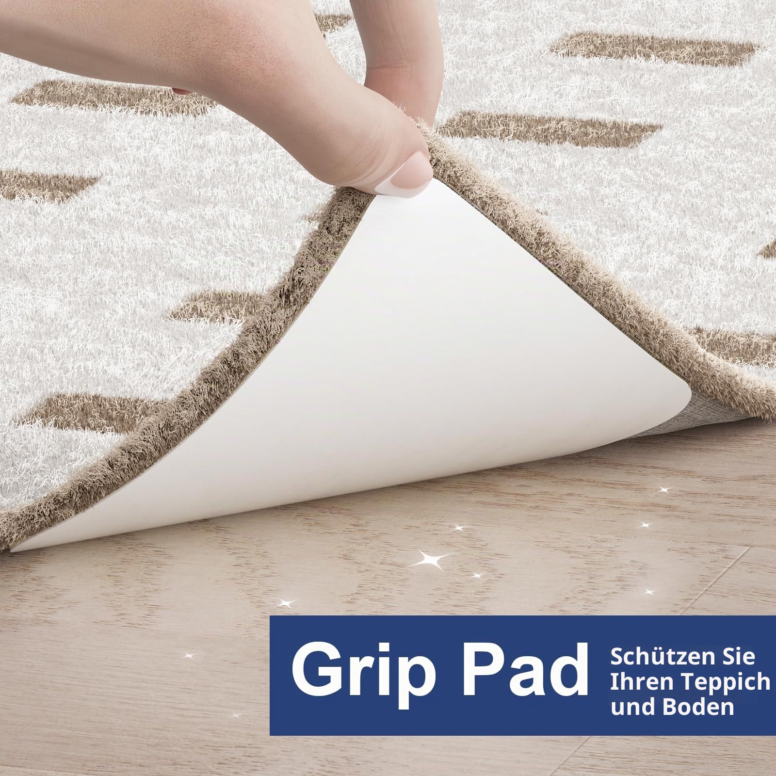 Home Techpro Teppichband, Greifer für Teppich für Hartholzböden, doppelseitig, wiederverwendbar, Unterteppich-Klebeband, Anti-Rutsch-Griffe für Teppiche, rutschfeste Teppich-Pads