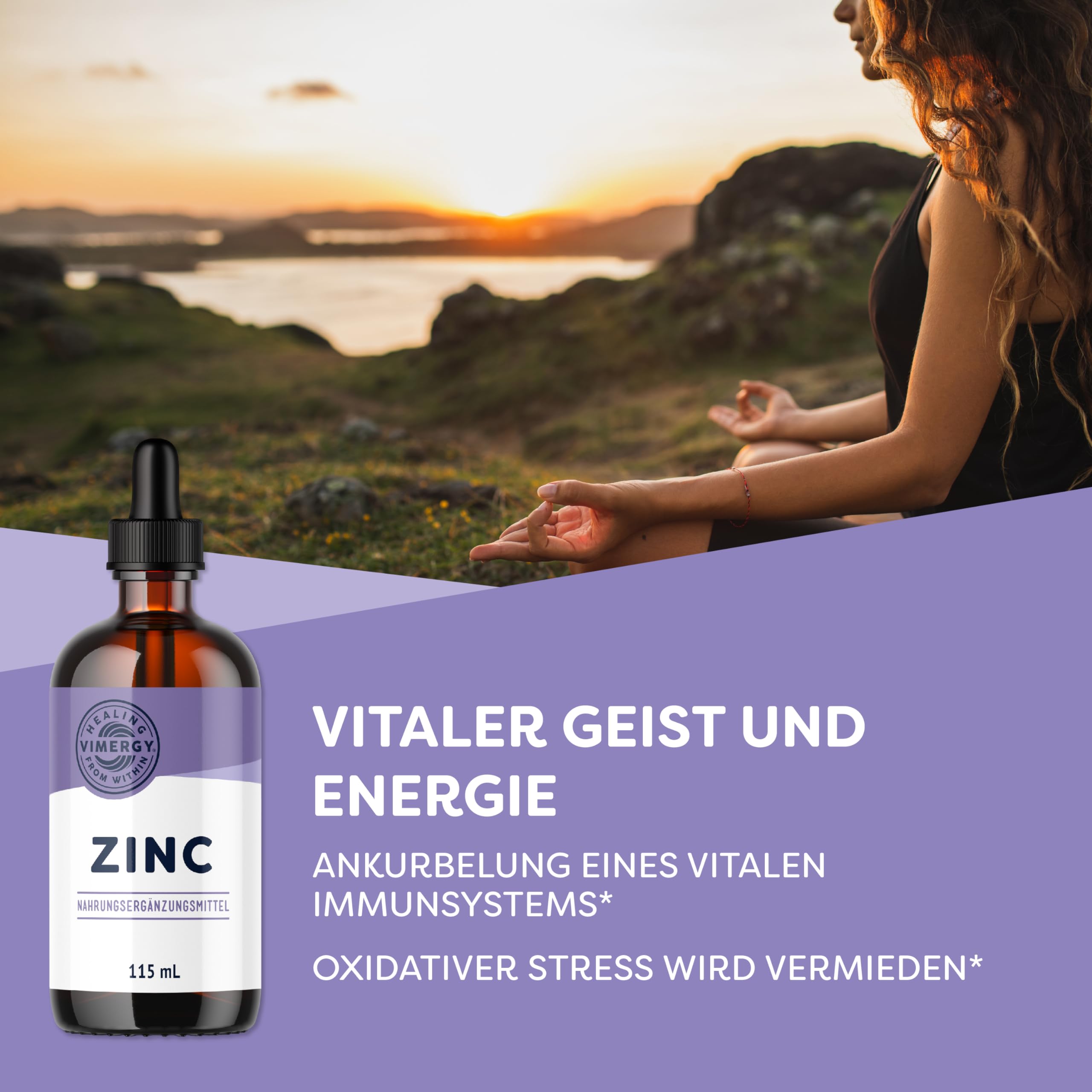 Vimergy Zink Tropfen 115 ml – 57 Portionen– Flüssiges Zink Hochdosiert – Antioxidans – Kein Raffinierter Zucker – Glutenfrei ohne Gentechnik Koscher Vegan Keto/Paleo Ernährung Geeignet