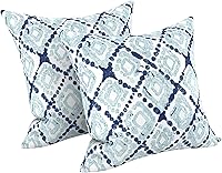 Vista 128 de LVTXIII - Juego de fundas para cojines de sofá, patio o sillón de exteriores, cuadradas y decorativas, 2 unidades de 16" x 16", sin relleno