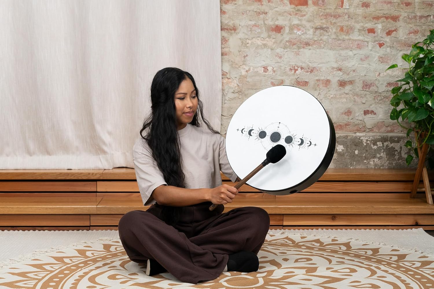 Meinl Sonic Energy 16" Ritual Shaman Frame Drum with Mallet For Meditation, Sound Healing Therapy, ASMR, Yoga