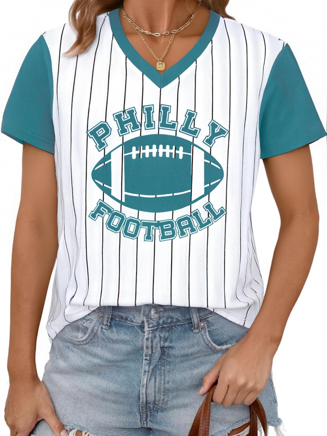 Baseball Jersey Women Baseball Player T Shirt Game Day Fan Graphic Tee Funny Stripe Jersey V Neck Short Sleeve Tops