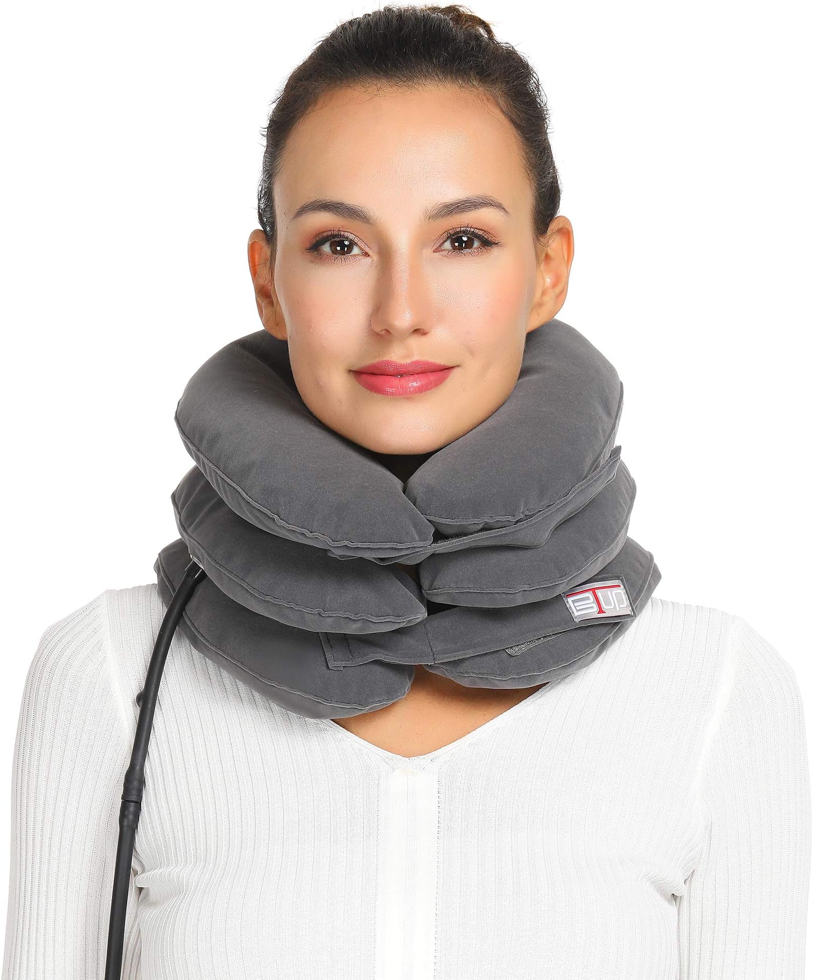 Cervical Neck Traction Device, BTUP at Home Adjustable Inflatable Neck Brace Collar Traction Stretcher Device for Neck Pain Relief