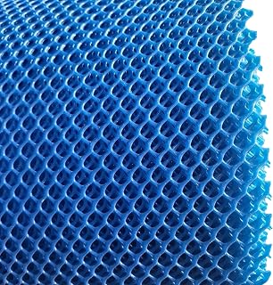 Red de plástico Red de aves de corral de plástico azul, Rollo de valla de malla hexagonal para jardín - Orificio de 8 mm con correas fijas Red de barrera para granjas de jardinería ( Color : Blue , Si