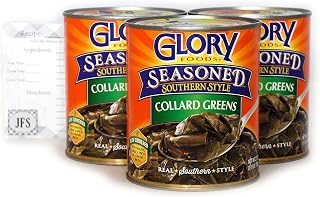 Glory Seasoned Southern Style Collard Greens, 27oz Cans (Pack of 3) - Slow Simmered with Onions, Garlic & Spices