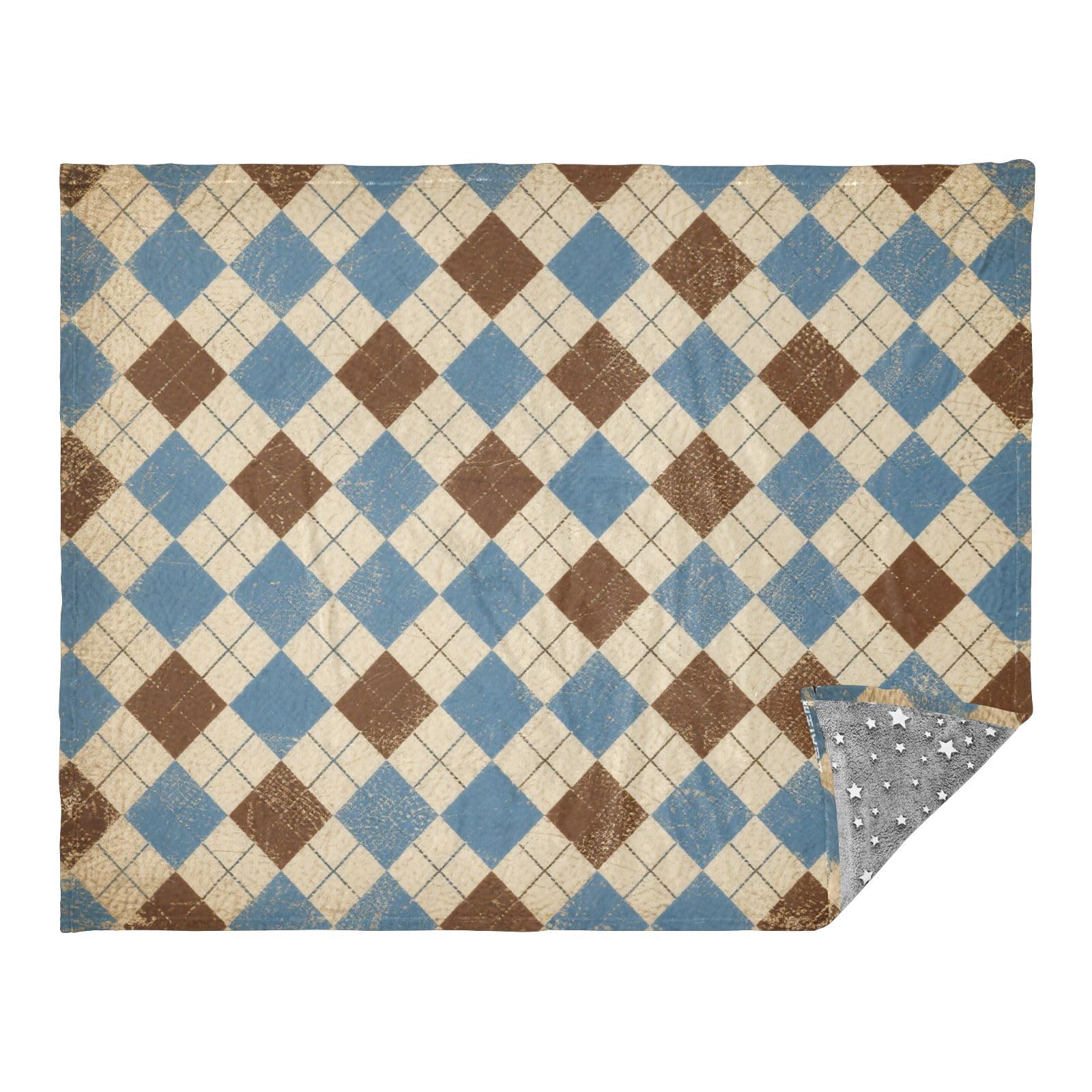 Couverture douce et confortable pour canapé grand format 140x178 cm bleu marron