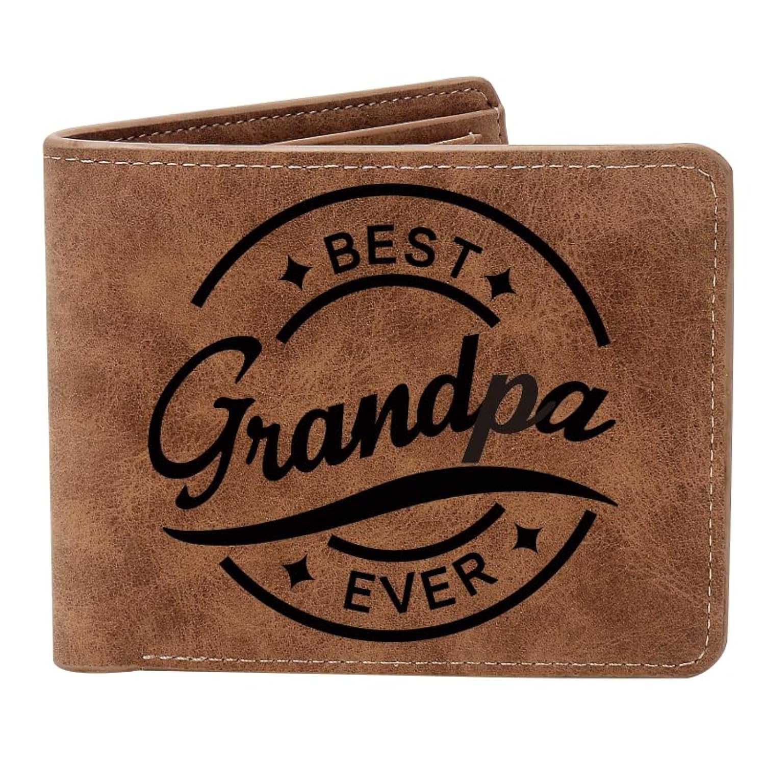 THTCSQ To My Grandpa Gifts,Leather Wallet for Men, Engraved Personalized Leather Wallet,Father's Day Gift, Birthday Gifts,Christmas Gifts,
