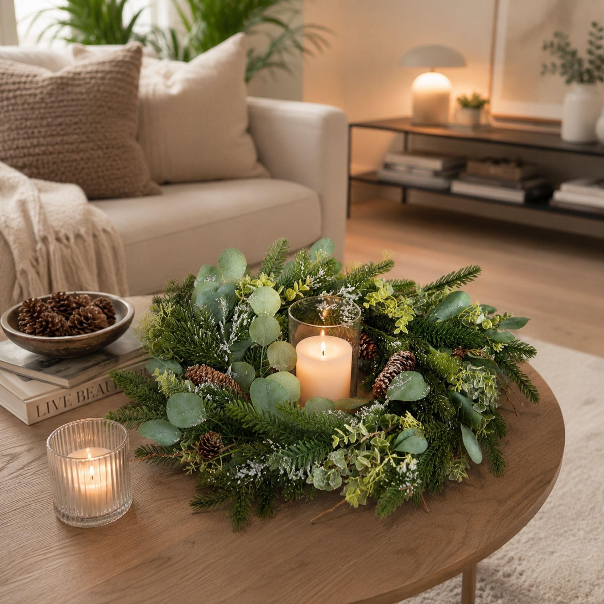 Weihnachtskranz Türkranz künstlich, Adventskranz wie echt, ∅70cm