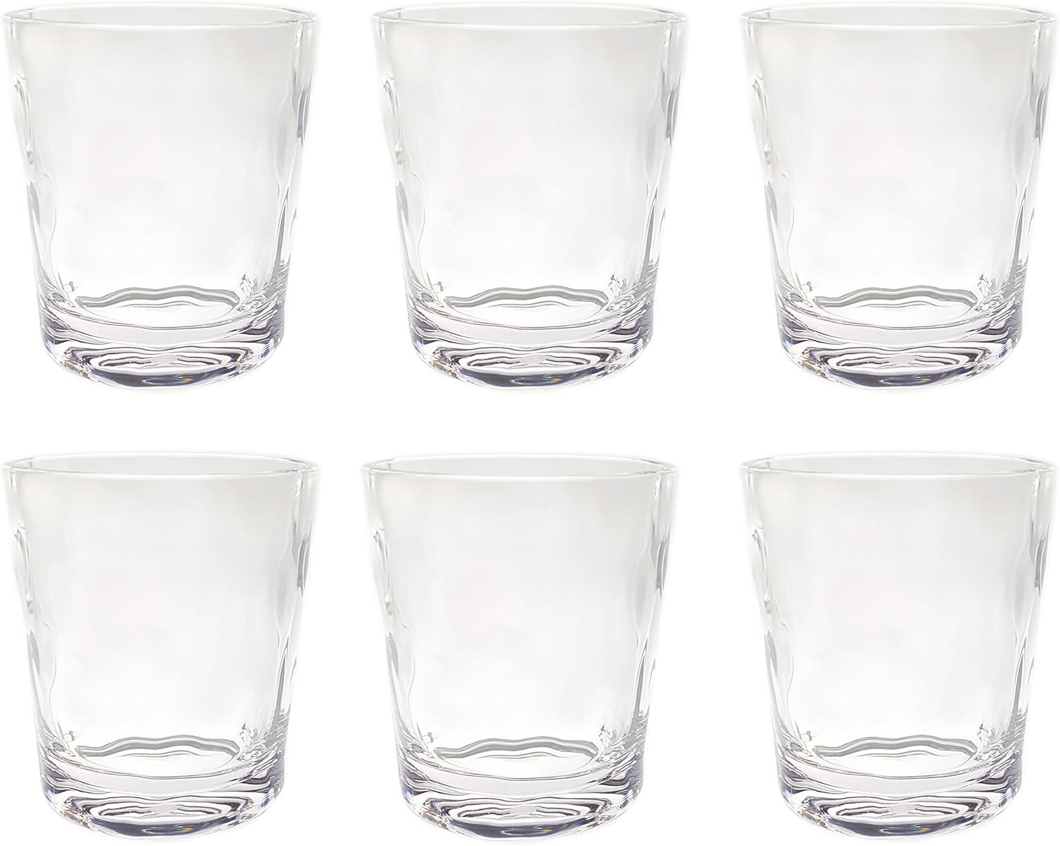 QGoods QG 14 oz. Acrylic Plastic Double Old Fashioned Tumbler Set of 6 Clear CG142-CL