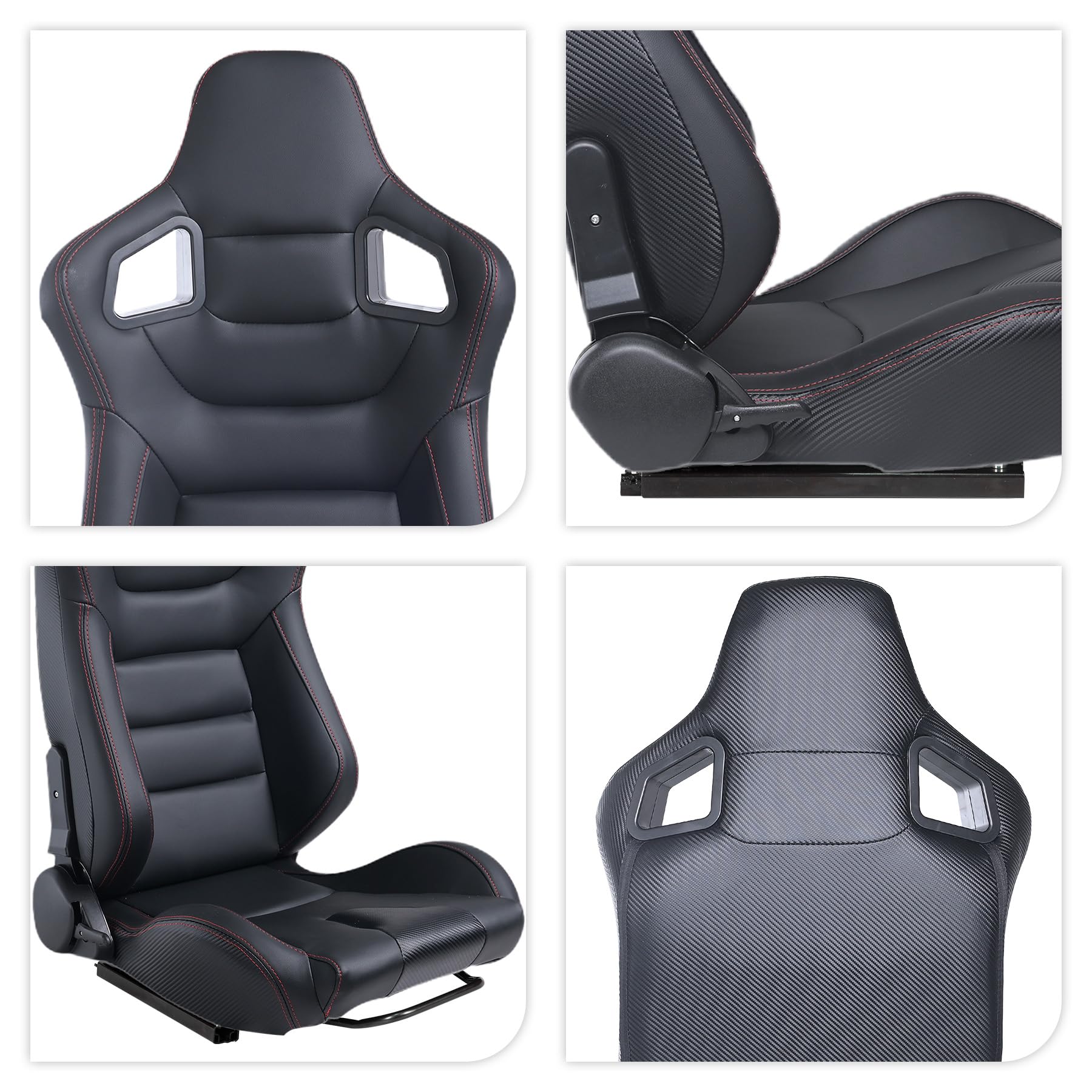 レーシング バケットシートデザイン Amazon | WIILAYOK 2パック レーシングシート、ユニバーサルPVCレザー