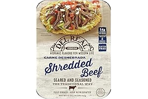 Zesty Barbacoa Meat Treat: Del Real Seasoned Shredded Beef (Carne Deshebrada), 15 oz