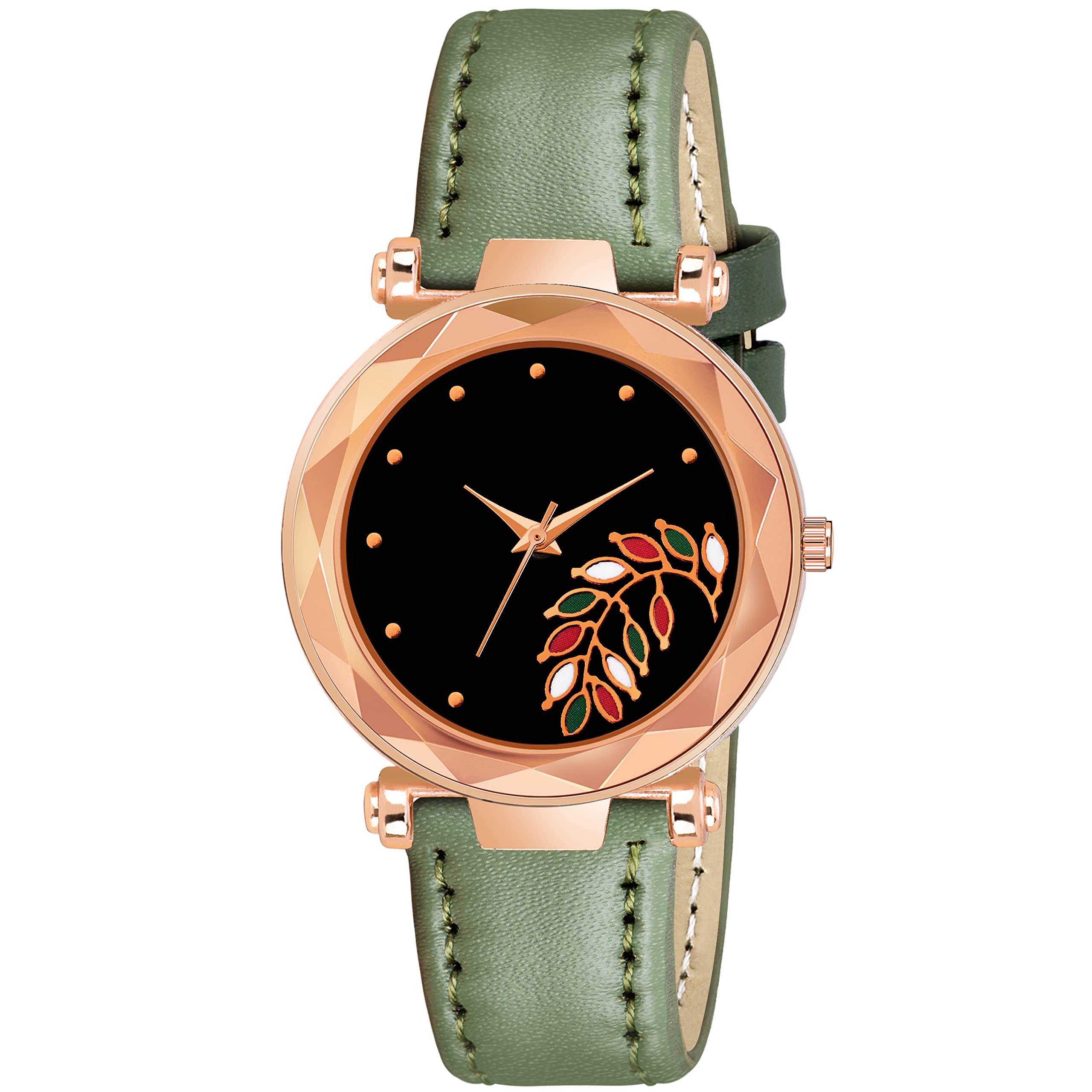 CERO Analog Classique Design Dial Green Lathers Strap Girls & Womans Watch (B0B6W1HGLQ) Amazon Price History, Amazon Price Tracker