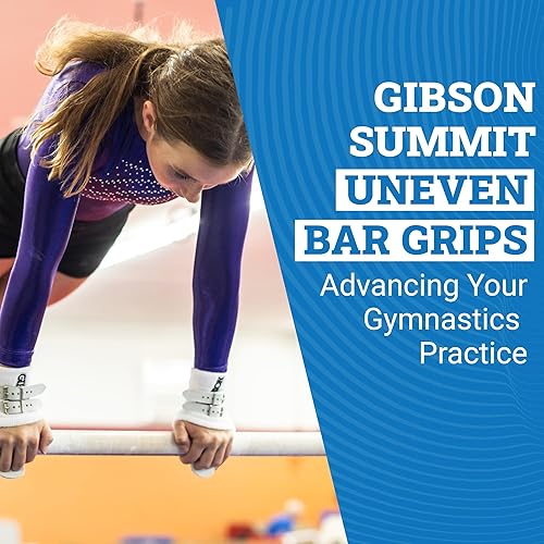 Miniatura 10 de Gibson Summit - Agarres de gimnasia para mujer, agarre de cuero duradero con correas de doble hebilla para un agarre seguro, empuñaduras de mano
