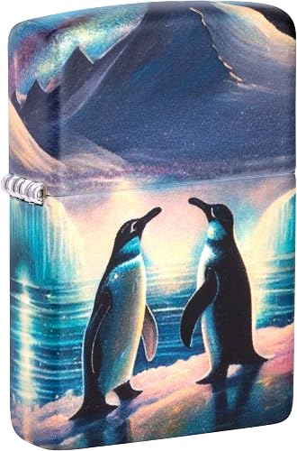 Zippo Windproof Lighter - Penguin Model - 540 Colour Print, Glow-in-the-Dark - Refillable - Reusable - Windproof Design - Gift Box - Made in USA