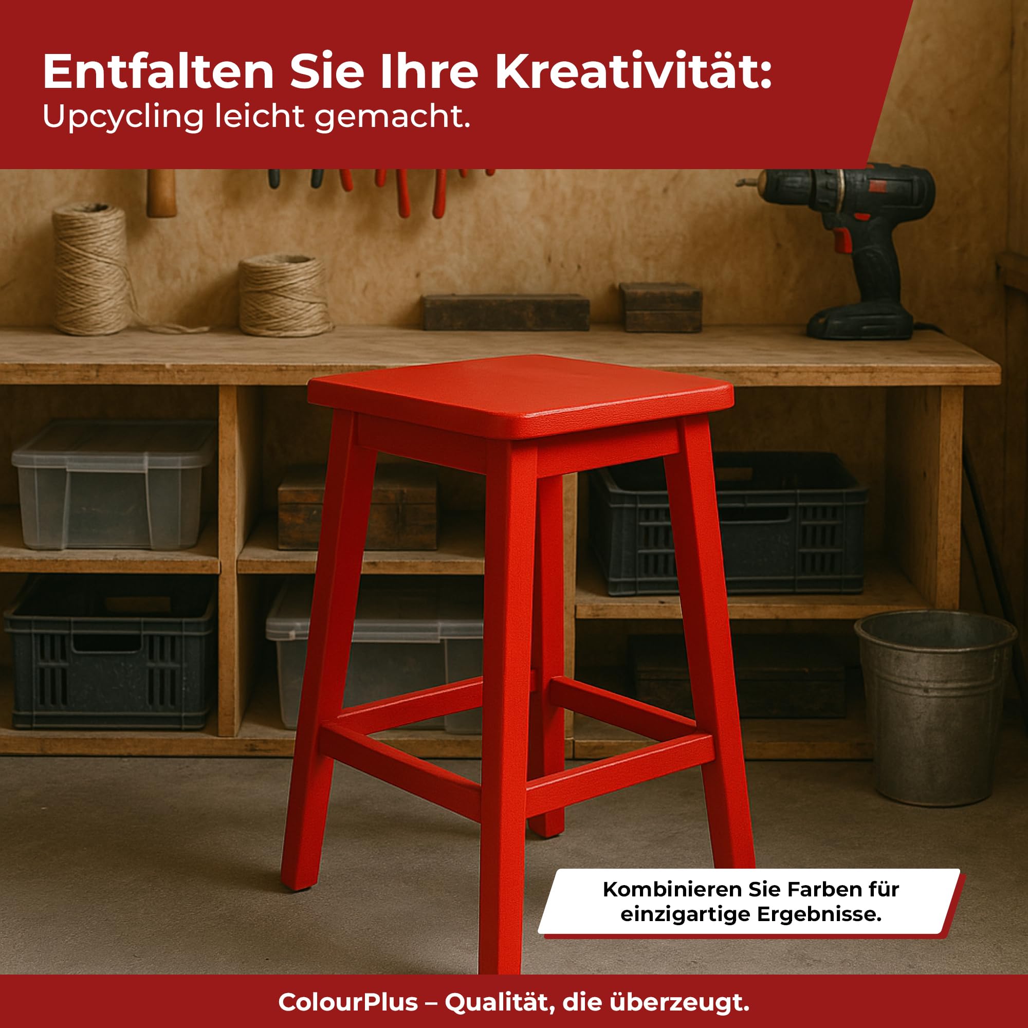 colourPlus 2in1 Buntlack Seidenmatt (2,25L Reinweiß/Weiß RAL 9010) – Wetterfeste Holzfarbe Holzlack Küchenmöbellack. Schnelltrocknend, Für Innen Außen