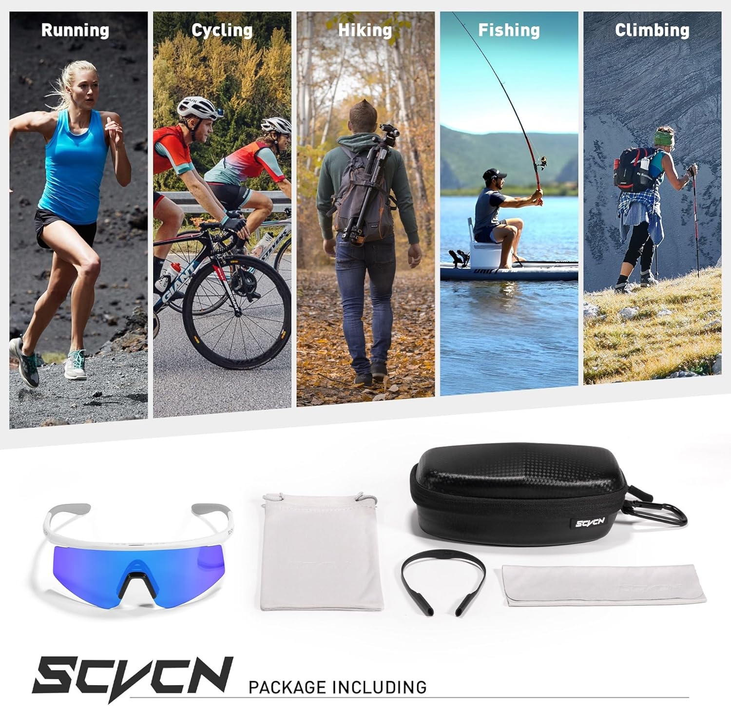 SCVCN Cycling Glasses Sports Sunglasses for Men Women, UV400 Protection Running MTB Bicycle Mountain Bike Glasses - Image 6