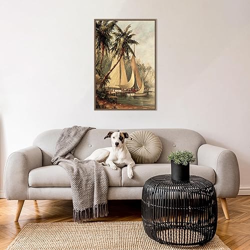 Miniatura 5 de Amanti Art Lienzo enmarcado para pared, 23 x 33 pulgadas, diseño de cayo de ron de Malarz, arte de lienzo enmarcado para decoración de pared, sala