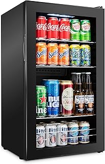 Ivation 126 Can Beverage Refrigerator | Freestanding Ultra Cool Mini Drink Fridge | Beer, Cocktails, Soda, Juice Cooler fo...