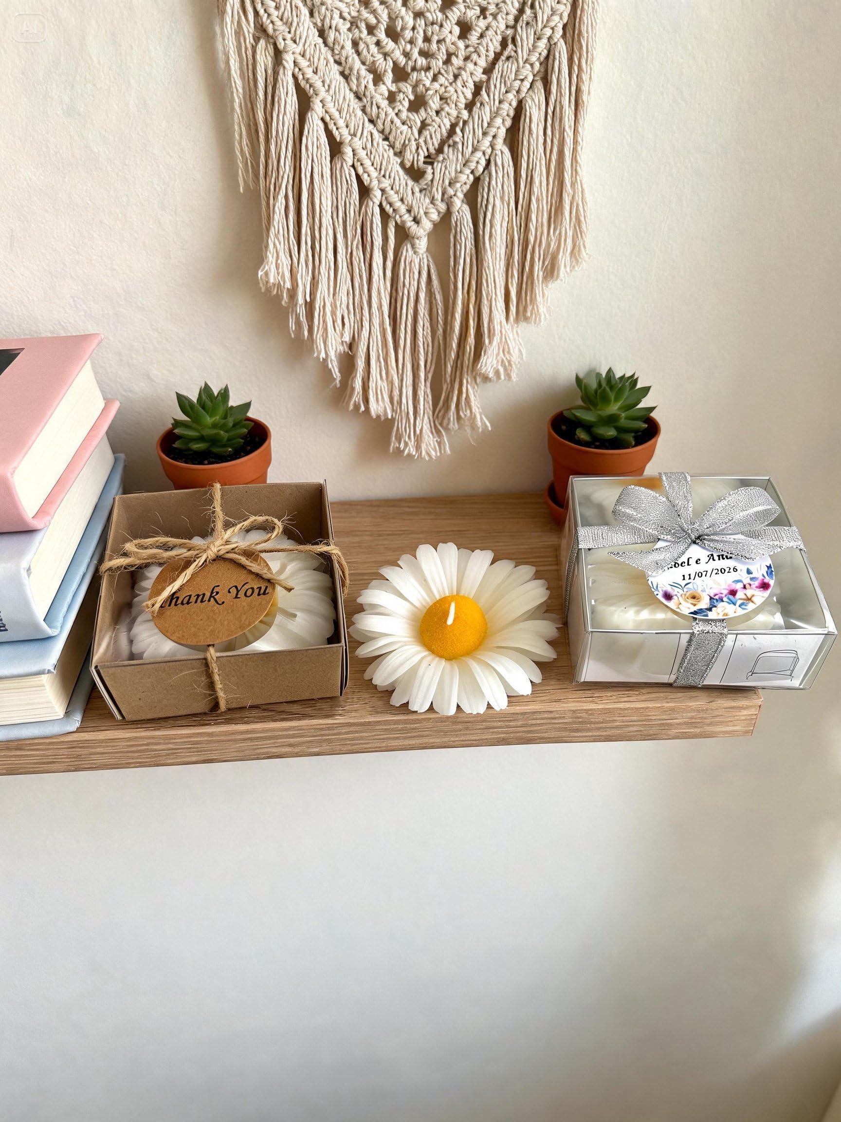 detalles boda para invitados, juego de margaritas velas personalizadas regalos originales para invitados de bodas, recuerdos comunion bautizo de boda (juego de 30)