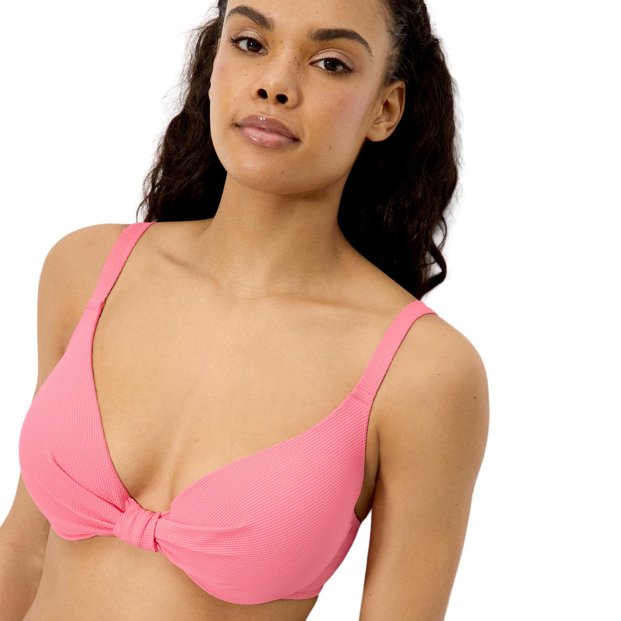 YSABEL MORA. Conjunto de Bikini Top con Aro y Braga Moldeadora Piqué. Bikini Aro Copa C con Top de Relleno Fijo y Braga Midi con Compresión Media Abdominal .Colección Lavender.