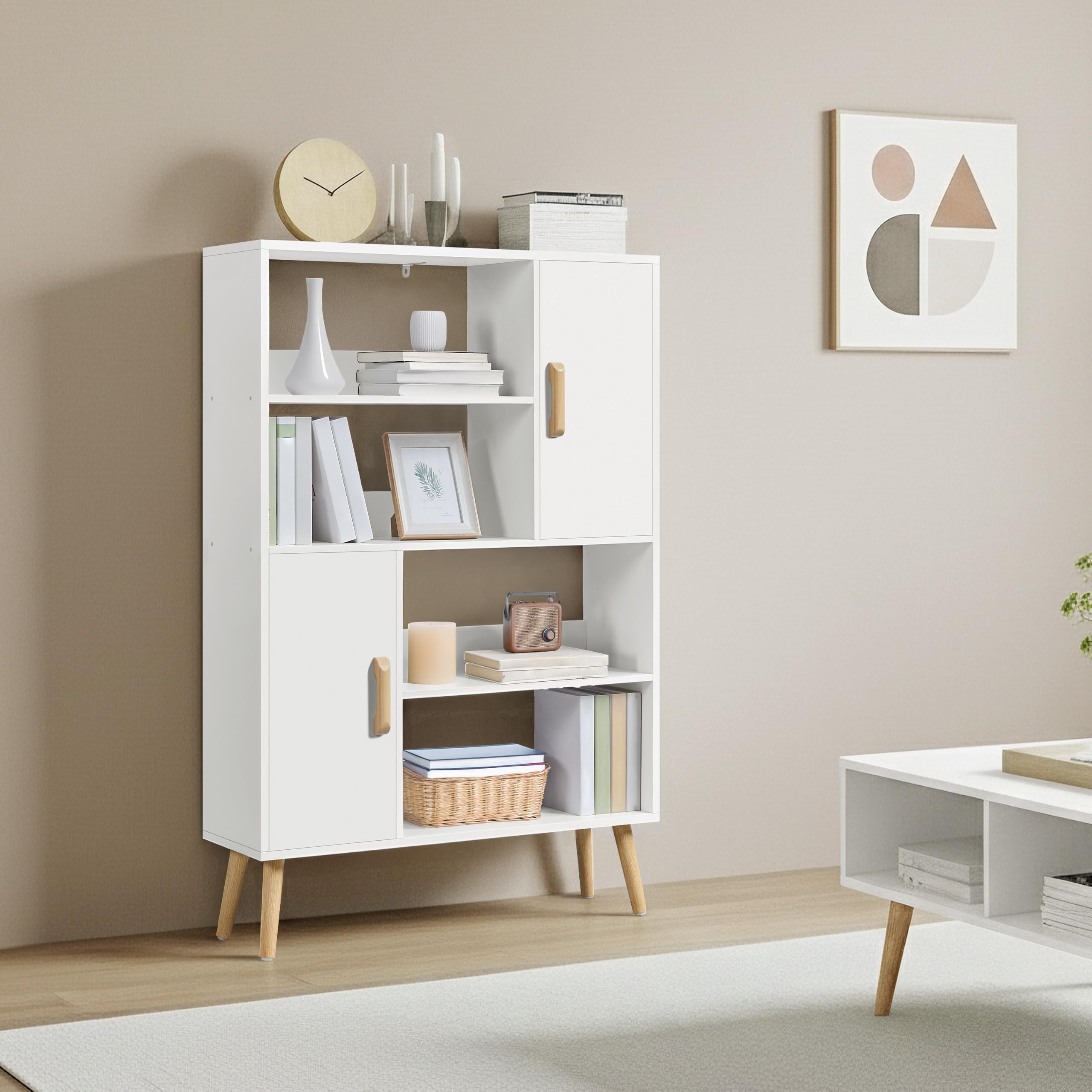 Yaheetech Bibliothèque Moderne Meuble de Rangement 80 x 23.5 x 120,5 cm