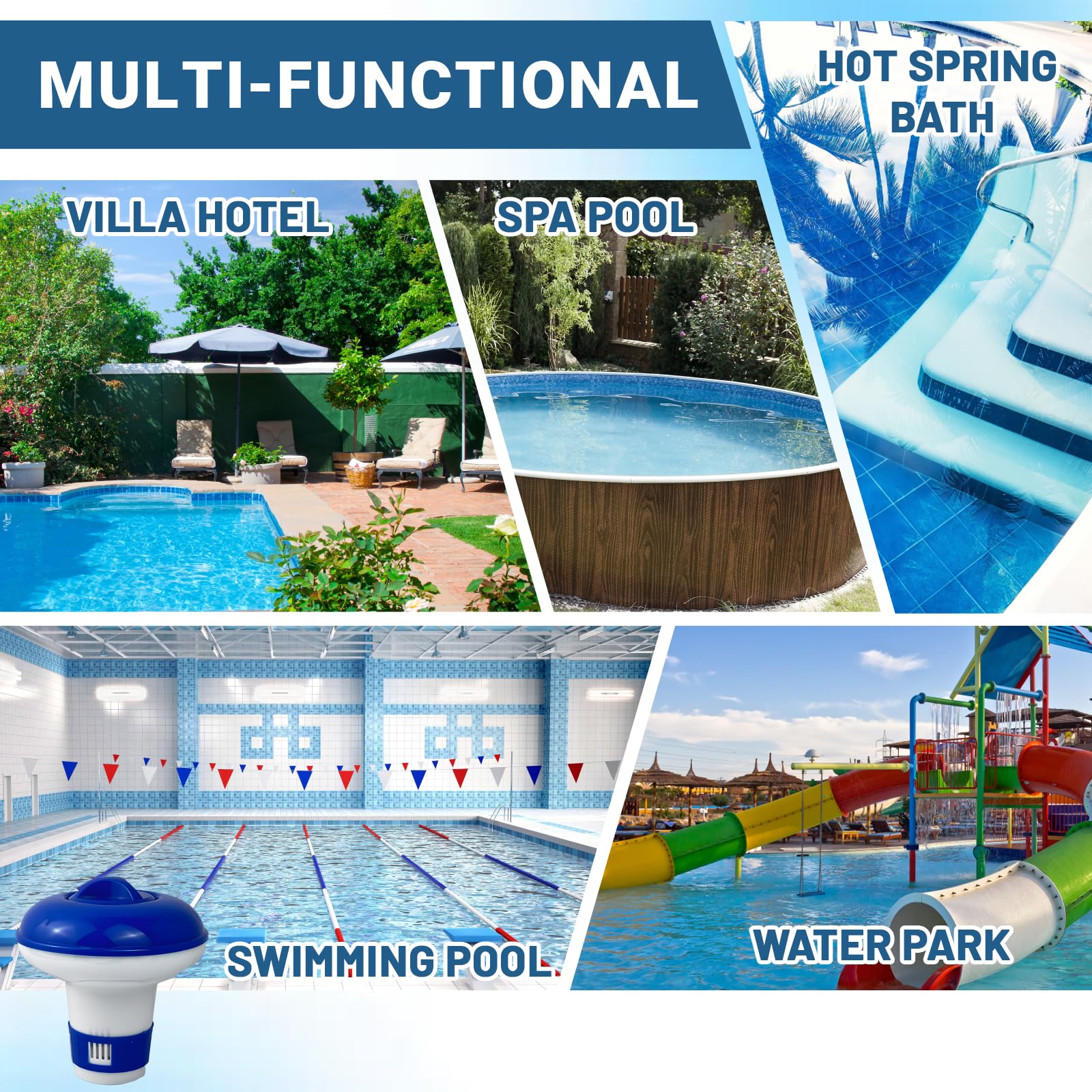 4Pcs Hot Tub Chlorine Dispenser, Adjustable Chlorine Dispenser for Hot Tub, All Spa, and Water Park Swimming Pool Floater — view 6