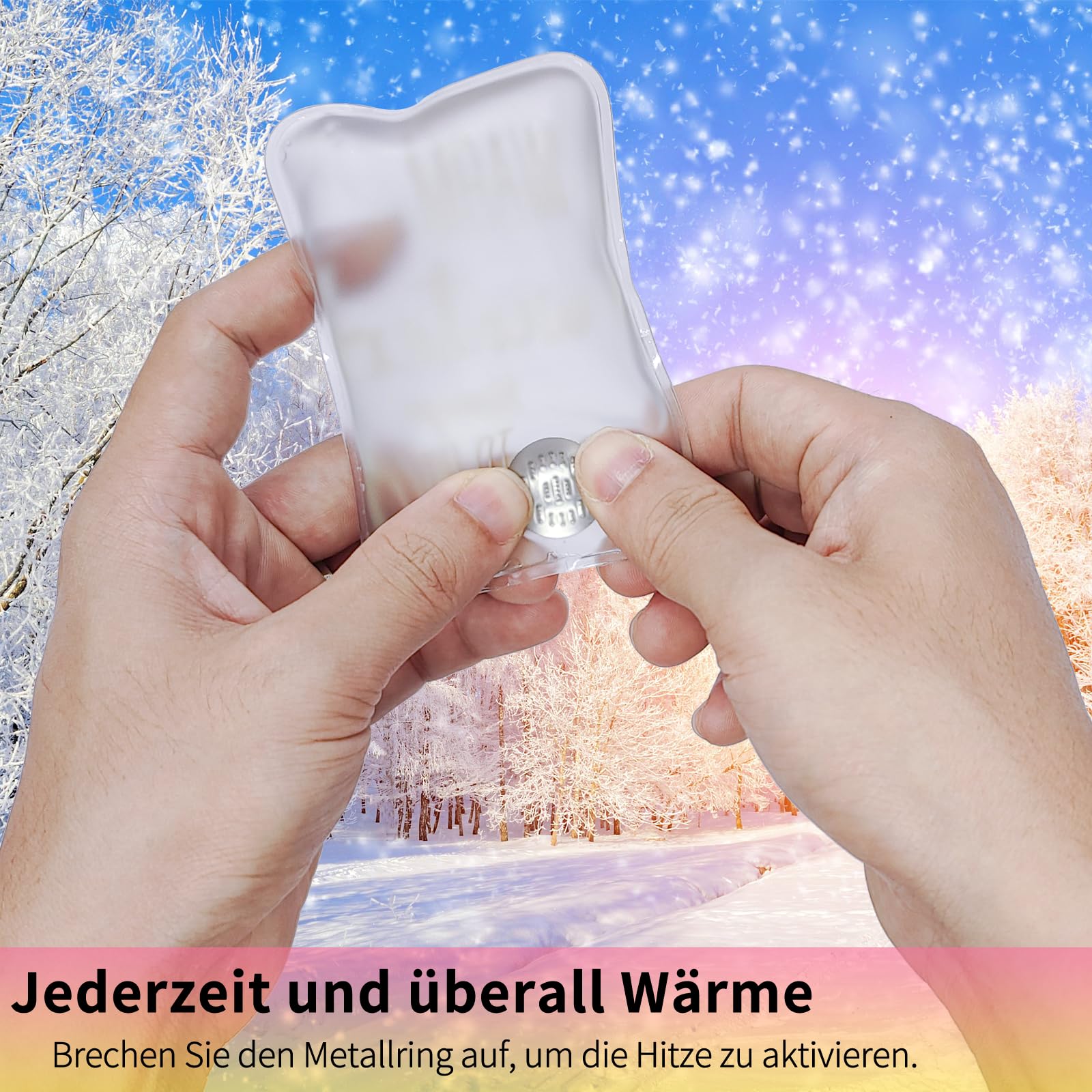 6er Taschenwärmer Handwärmer Kinder Sets Wiederverwendbar mit Gold Glückwünsche, Wärmepad für Kalte Tage und für Unterwegs