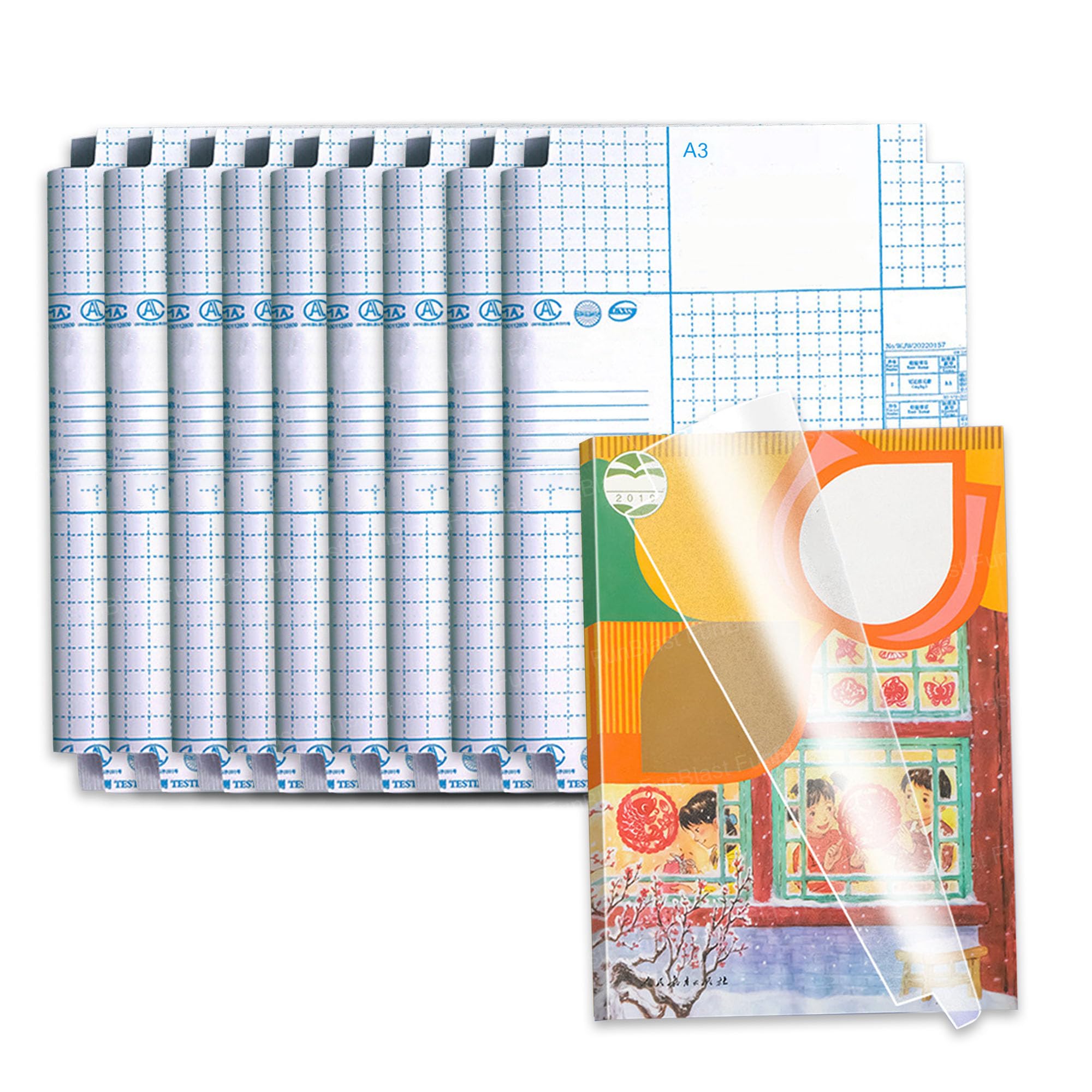 FunBlast Transparent Sticker Book Cover Film - A4 Size -10 Each, Book Biding Cover, Waterproof School Textbook Protective Case Cover, Cut Self-Adhesive Book Cover Sticker (Transparent, A4)-image-16