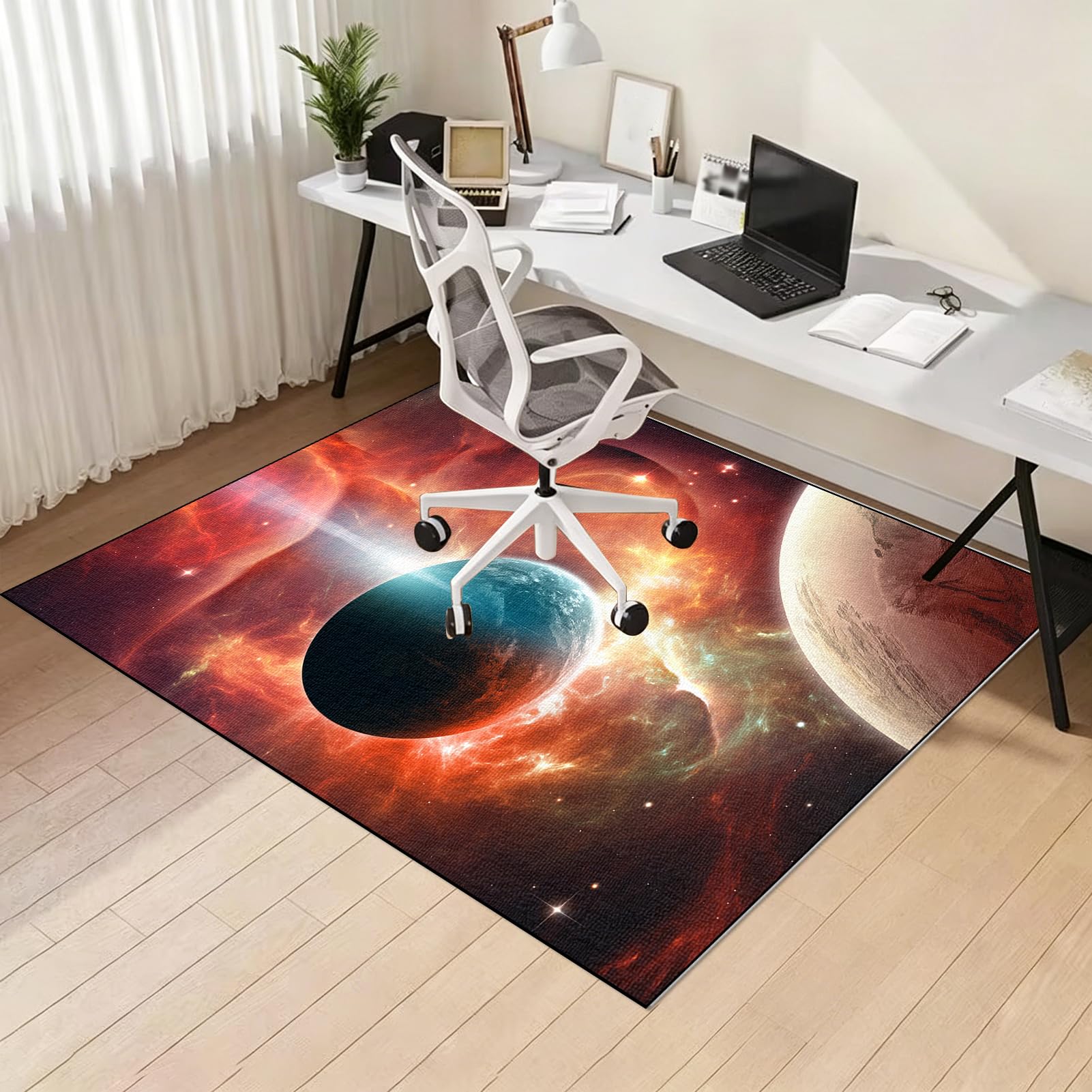 Tapis Chaise Gaming Antidérapant Tapis Protection Sol Chaise Bureau, Tapis Gaming Sol pour Sols durs, Tapis de Sol pour Bureau, Tapis de Chaise à Rouler Protège Sol sous Chaise 130 x 150 cm