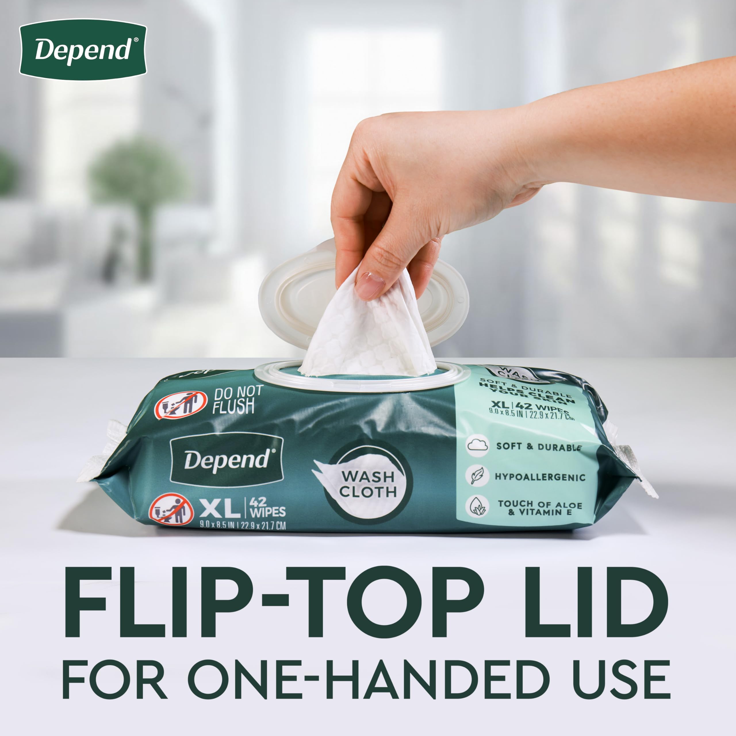 Amazon.com: Depend XL Disposable Washcloths for Adults, 8 Flip-Top