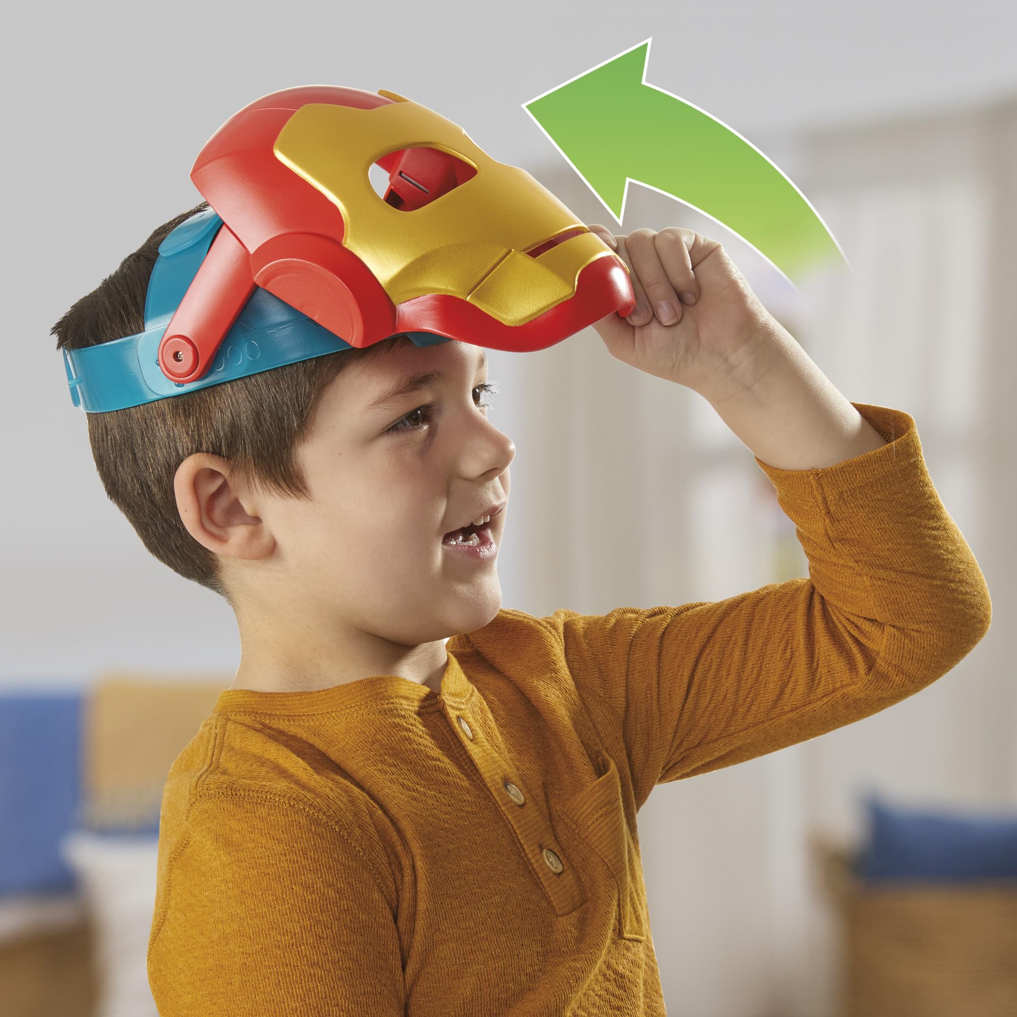 Marvel Iron Man et Ses Amis Extraordinaires, Pack de déguisement du héros en Armure, Masque et Gant électronique Iron Man, pour Enfants, dès 3 Ans