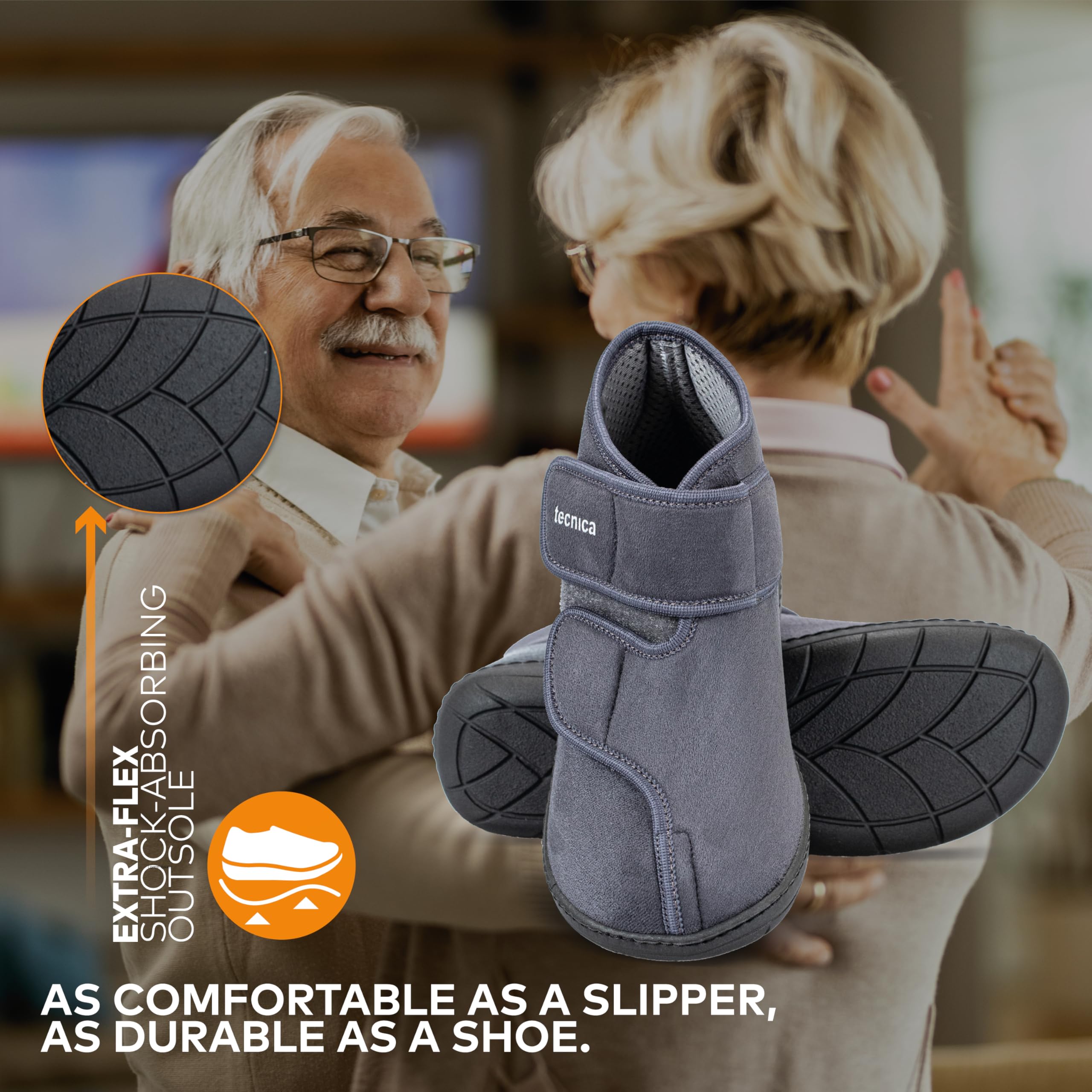 EXTRO STYLE - Scarpe Ortopediche Protettive Tecnica 1, per Riabilitazione e Recupero delle Funzioni del Piede, Tomaia in Microfibra e Suola Antiscivolo, Plantare Estraibile, Grigio