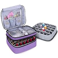 Vista 9 de LUXJA Funda de transporte para esmalte de uñas, capacidad para 30 botellas (0.5 fl oz/15 ml), organizador de doble capa para esmalte de uñas y juego