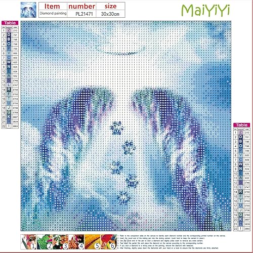 Miniatura 2 de MaiYiYi Juego de pintura de diamante de alas de ángel 5D, pintura de diamante redonda completa con halo de ángel, pintura de diamante de punto de