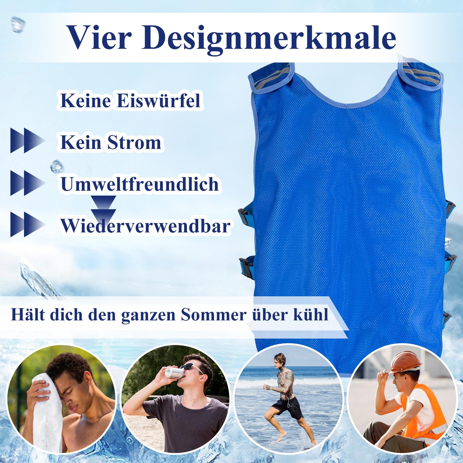 Chaleco Refrigerante,Chaleco Refrigerante Ajustable,Protección Contra el Calor del Verano,Refrigeración por Evaporación,Chaleco de Trabajo para Hombres y Mujeres que Trabajan al Aire Libre