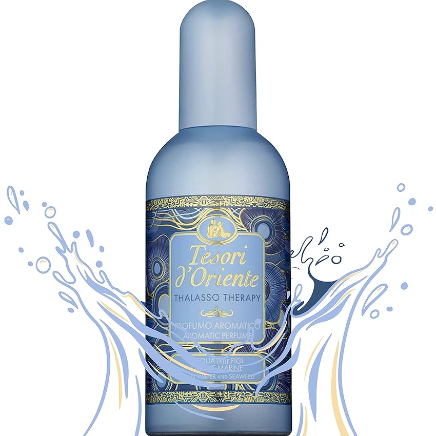 Tesori d'Oriente - Profumo Aromatico Thalasso Therapy, dalla Fragranza Marina, Note di Bergamotto, Lavanda, Patchouli e Muschio Bianco, 100ml