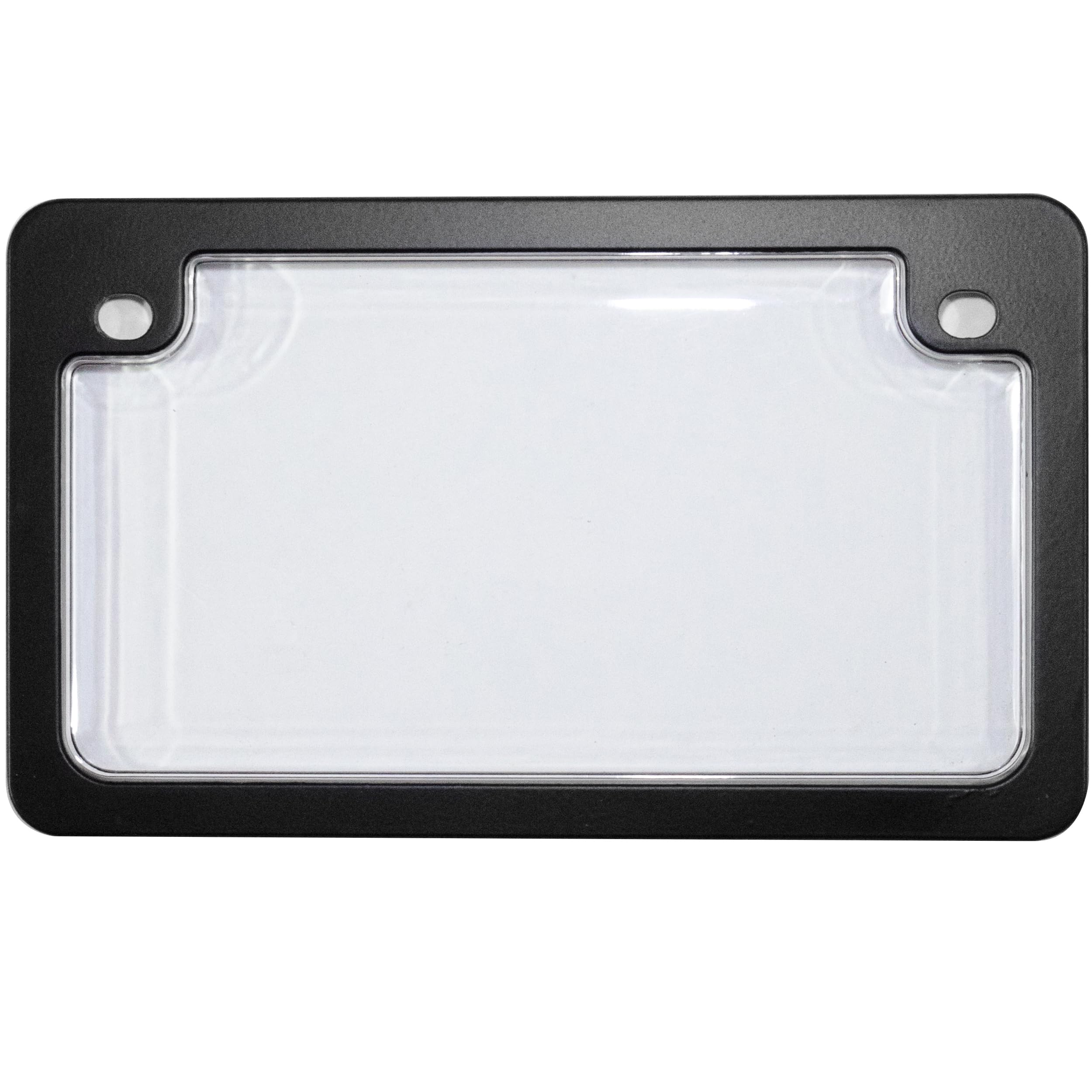 Custom Accessories Combos 92776 Clear Unbreakable Motorcycle License Plate Shield and Frame Combo with Black