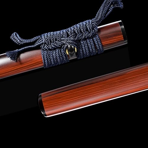Miniatura 7 de Wakizashi Espada recta Damasco doblado acero hecho a mano, espada samurái hecha a mano, espada de espiga completa, afilada