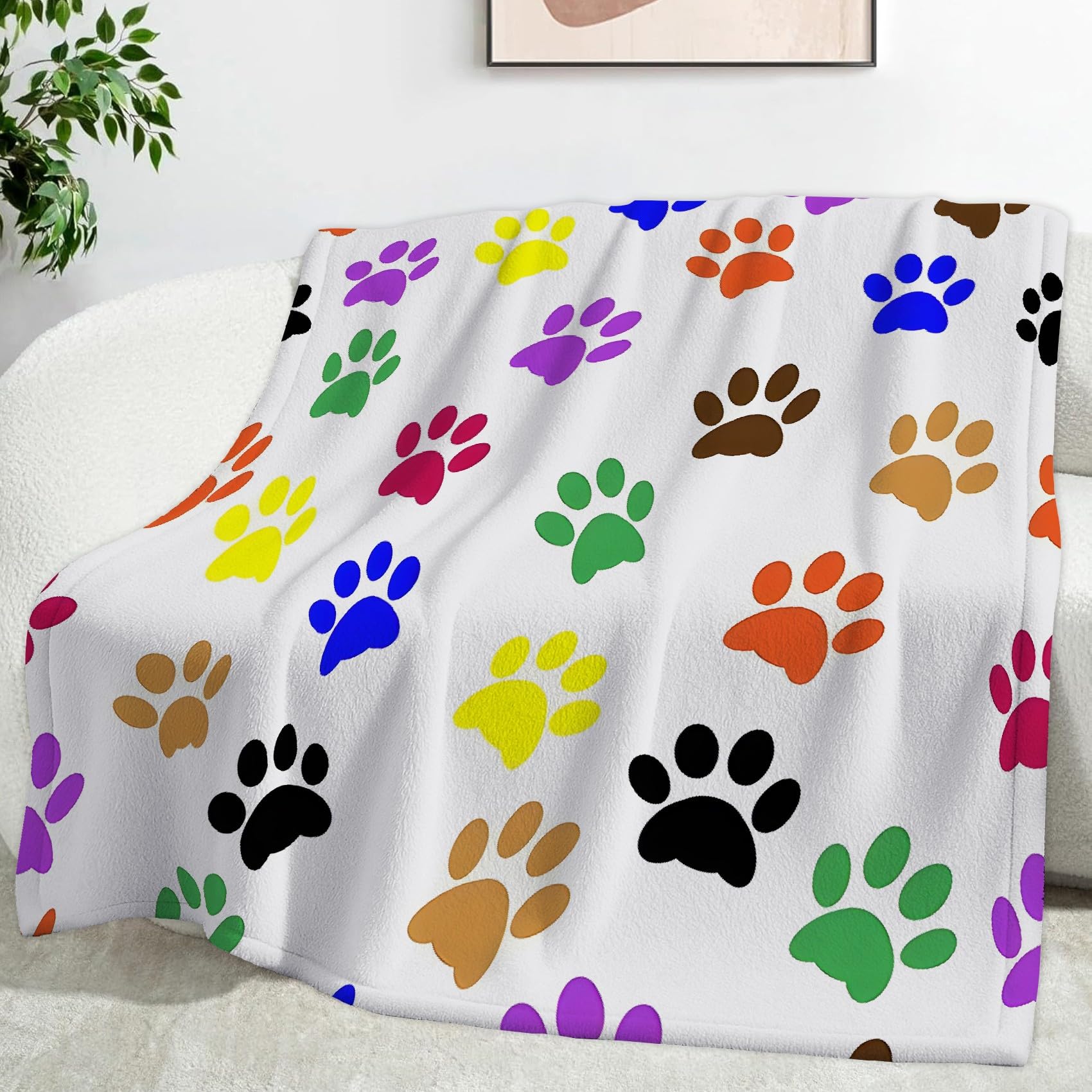 Plaid polaire microfibre arc-en-ciel 130x150 cm pour lit et canapé